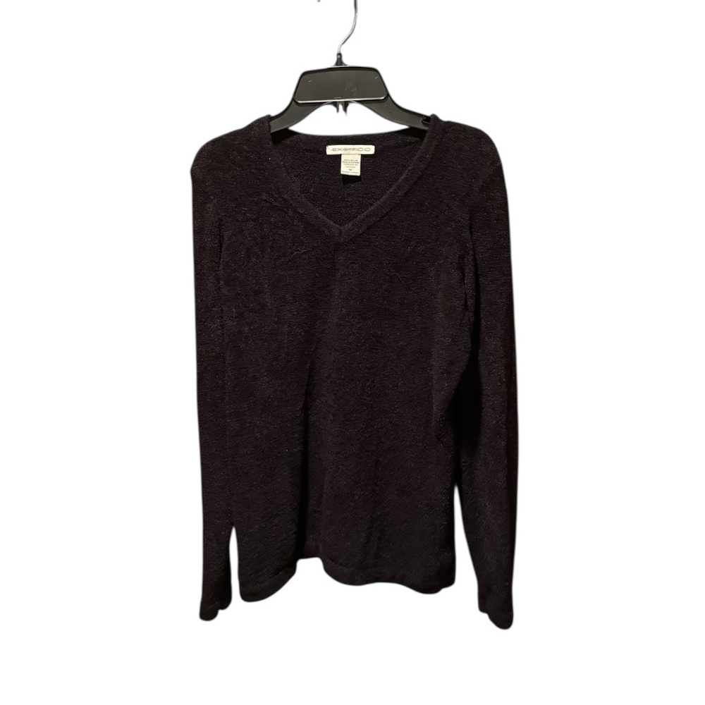 Exofficio Women's V-neck Pullover Sweater in Black Medium